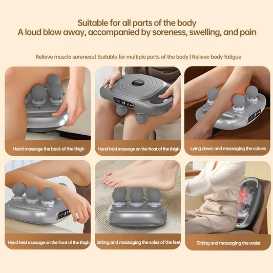 Six-Head Muscle Relaxation Gun Massager - جهاز تدليك استرخاء العضلات بستة رؤوس