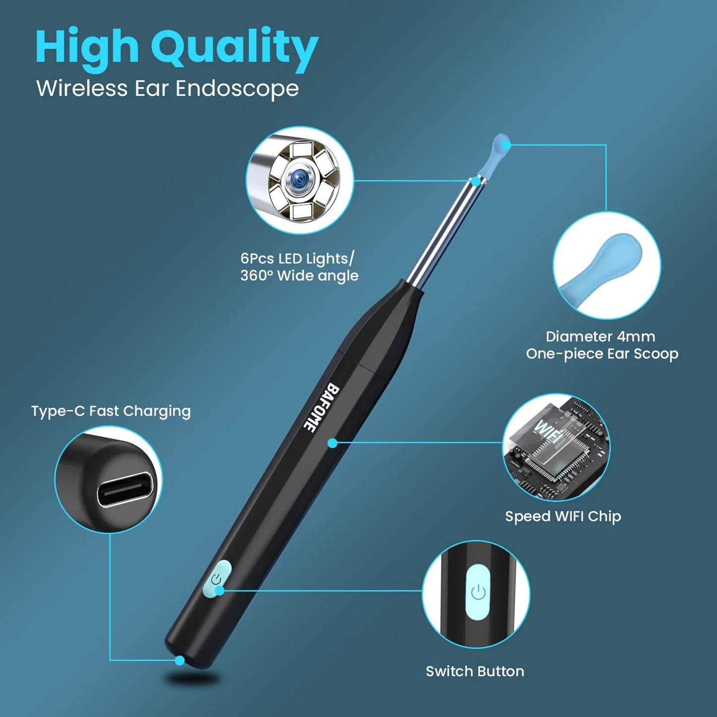 مجموعة تنظيف إزالة شمع الأذن المقاومة للماء 